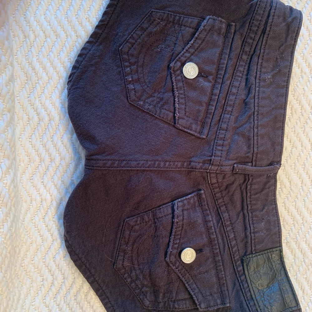 Size 24 true religion black jean shorts